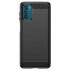  Techsuit - Szénszálas Szilikon - Motorola Moto G42 - Fekete tok - 0. kép