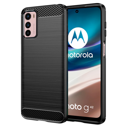 Techsuit - Szénszálas Szilikon - Motorola Moto G42 - Fekete tok Techsuit - Szénszálas Szilikon - Motorola Moto G42 - Fekete tok