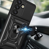 Hybrid Armor Camshield páncélozott tok állvánnyal és kameravédővel Samsung Galaxy Z Flip 7 - Fekete tok - 1. kép