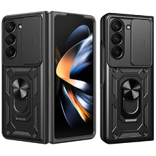 Hybrid Armor Camshield páncélozott tok állvánnyal és kameravédővel Samsung Galaxy Z Flip 7 - Fekete tok