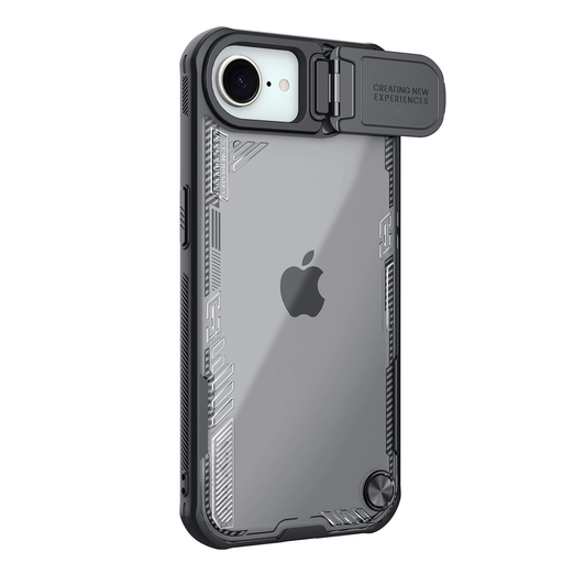 Nillkin Iceblade Prop tok objektívtakaróval és állvánnyal iPhone 16e-hez - Fekete Nillkin Iceblade Prop tok objektívtakaróval és állvánnyal iPhone 16e-hez - Fekete