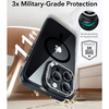  ESR - Klasszikus Hibrid HaloLock Kitámasztó - iPhone 16 Pro - Átlátszó Fekete tok - 0. kép