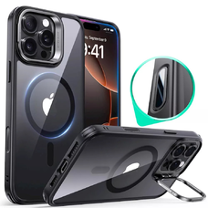  ESR - Klasszikus Hibrid HaloLock Kitámasztó - iPhone 16 Pro - Átlátszó Fekete tok