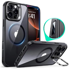  ESR - Klasszikus Hibrid HaloLock Kitámasztó - iPhone 16 Pro Max - Átlátszó Fekete tok