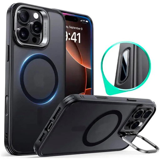 ESR - Klasszikus Hibrid HaloLock Kitámasztó - iPhone 16 Pro Max - Matt Fekete tok ESR - Klasszikus Hibrid HaloLock Kitámasztó - iPhone 16 Pro Max - Matt Fekete tok
