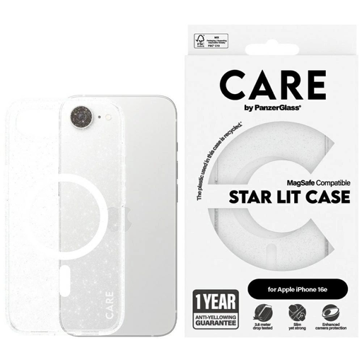 CARE by PanzerGlass Flagship Urban Combat StarLight White MagSafe iPhone 16e tok - Átlátszó CARE by PanzerGlass Flagship Urban Combat StarLight White MagSafe iPhone 16e tok - Átlátszó