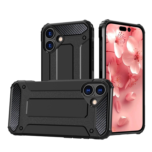 Hybrid Armor tok iPhone 16e - Fekete Hybrid Armor tok iPhone 16e - Fekete