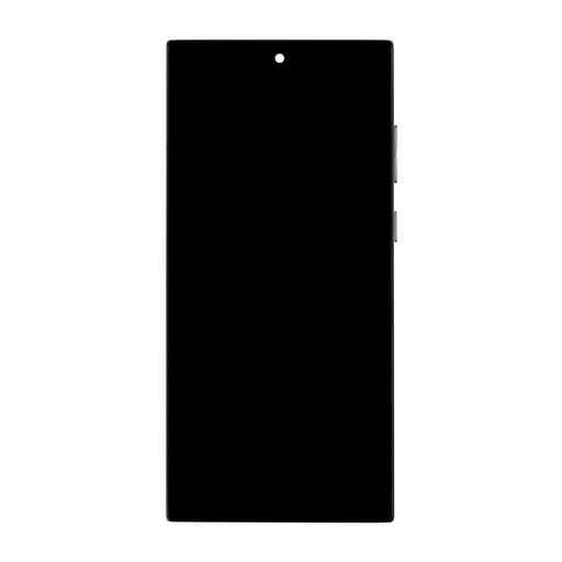 LCD kijelző + Érintőegység + Előlapi borítás Samsung S908 Galaxy S22 Ultra Phantom Black