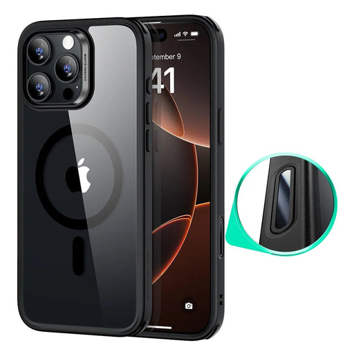 ESR - Klasszikus Hibrid HaloLock - iPhone 16 Pro - Átlátszó Fekete tok ESR - Klasszikus Hibrid HaloLock - iPhone 16 Pro - Átlátszó Fekete tok