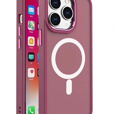 Mágneses színű matt tok iPhone 15 Plus - Bordó tok