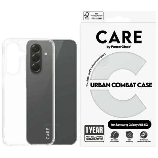 CARE by PanzerGlass Flagship Urban Combat tok Samsung Galaxy A56 5G - Átlátszó CARE by PanzerGlass Flagship Urban Combat tok Samsung Galaxy A56 5G - Átlátszó