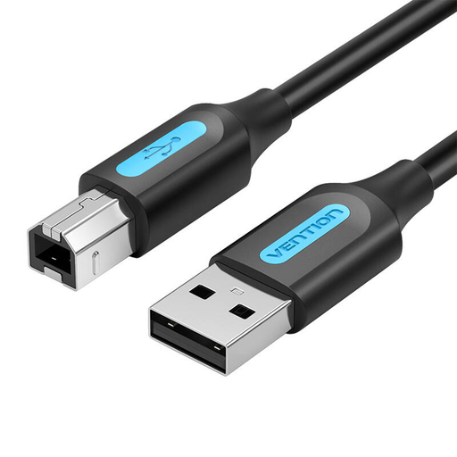 USB 2.0 A - USB-B kábel ferritmaggal Vention COQBL 2A 10m Fekete PVC