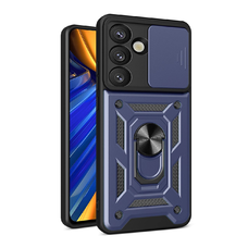 Hybrid Armor Camshield állvánnyal és kameravédővel a Samsung Galaxy S25 Edge-hez - Kék tok
