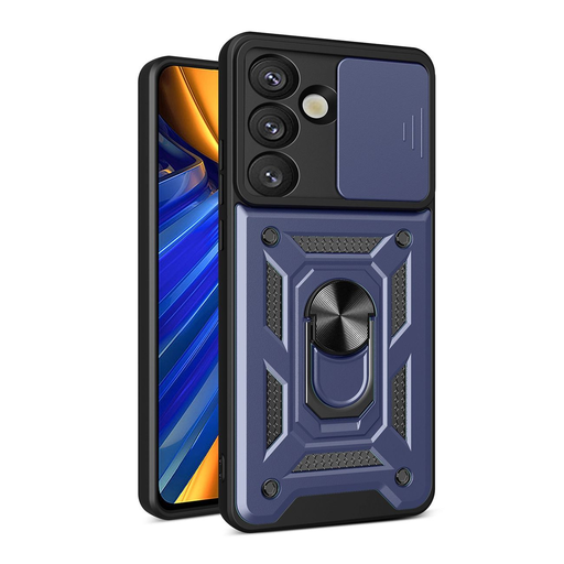 Hybrid Armor Camshield állvánnyal és kameravédővel a Samsung Galaxy S25 Edge-hez - Kék tok Hybrid Armor Camshield állvánnyal és kameravédővel a Samsung Galaxy S25 Edge-hez - Kék tok