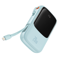  Baseus - Qpow Pro Power Bank (PPQD030003) - 2x Lightning, Type-C, USB, 20000mAh, 20W, kábel USB-C-vel - Kék