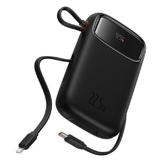  Baseus - Qpow Pro+ Power Bank (P10055002113-00) - Lightning, 2x Type-C, USB, 22.5W, 20000mAh, Type-C kábel, 30cm - Fekete