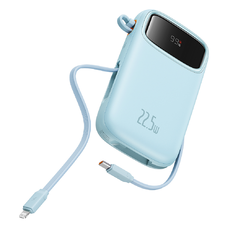  Baseus - Qpow Pro+ Power Bank (P10055002313-00) - Lightning, 2x Type-C, USB, 22,5W, 20000mAh, Type-C kábel, 30 cm - Kék