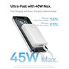  Baseus - PicoGo Power Bank (P10076803213-00) - Type-C, USB, Gyors töltés, 45W, 10000mAh, Beépített Type-C kábel - Fehér - 3. kép