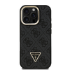 Guess PU 4G Strass Triangle Logo Állvány Kamera Keret MagSafe iPhone 16 Pro tok Fekete - 1. kép