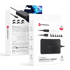 FORCELL F-ENERGY E856 univerzális laptop töltő 65W (6 adapterrel) - fekete