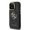 Guess PU 4G Metal Logo Stand Camera Frame fliptok iPhone 15 Pro fekete tok - 0. kép
