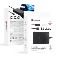 FORCELL F-ENERGY E856 univerzális laptop töltő 90W (6 adapterrel) - fekete