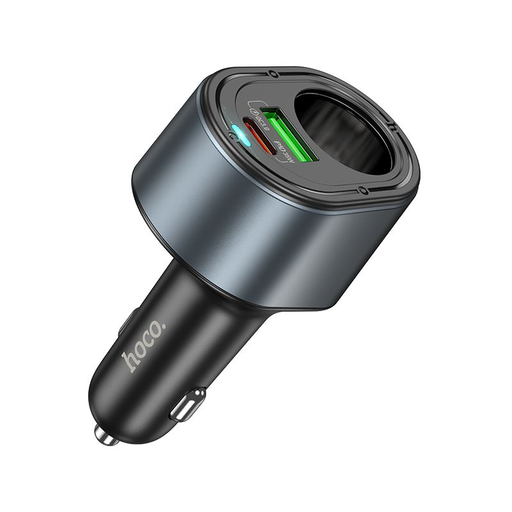 HOCO autós töltő USB A + Type C + szivargyújtó PD QC3.0 3A 35W Z56 fekete