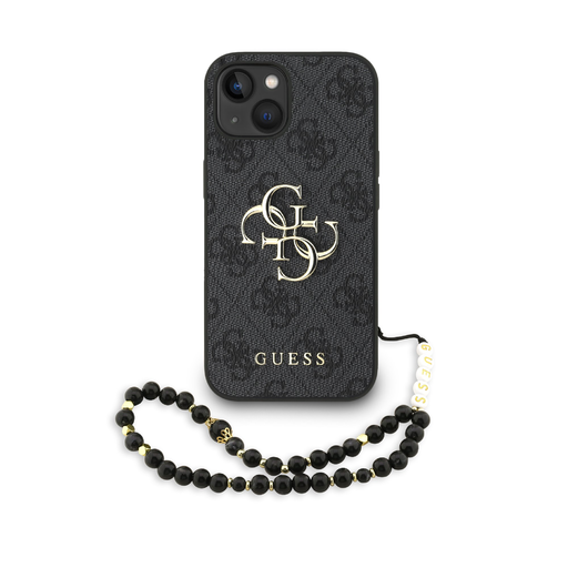 Guess PU 4G Metal Logo Pántos Tok iPhone 15-höz Fekete tok Guess PU 4G Metal Logo Pántos Tok iPhone 15-höz Fekete tok