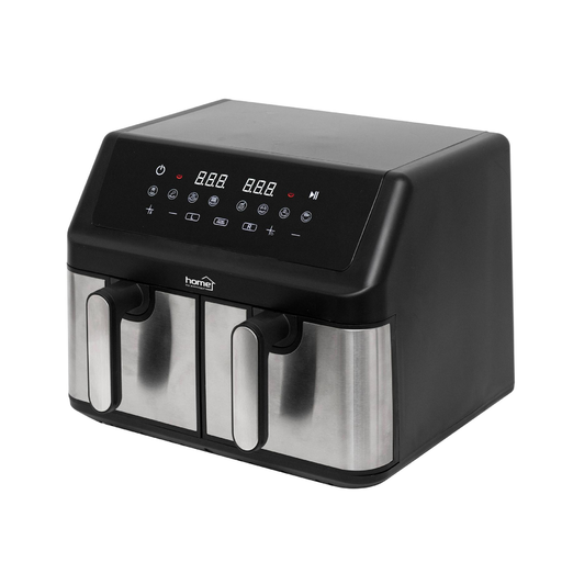 HOME HGAF29 duplakosaras forrólevegős sütő, 2 x 4,5L, 2000 W, digitális vezérlés, 8 féle üzemmód