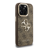 Guess PU 4G Metal Logo Állványos Kamera Keretes Tok iPhone 15 Pro Max Barna tok - 2. kép