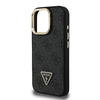 Guess PU 4G Strass Triangle Logo Stand Camera Frame MagSafe tok iPhone 16 Pro Max Fekete tok - 3. kép
