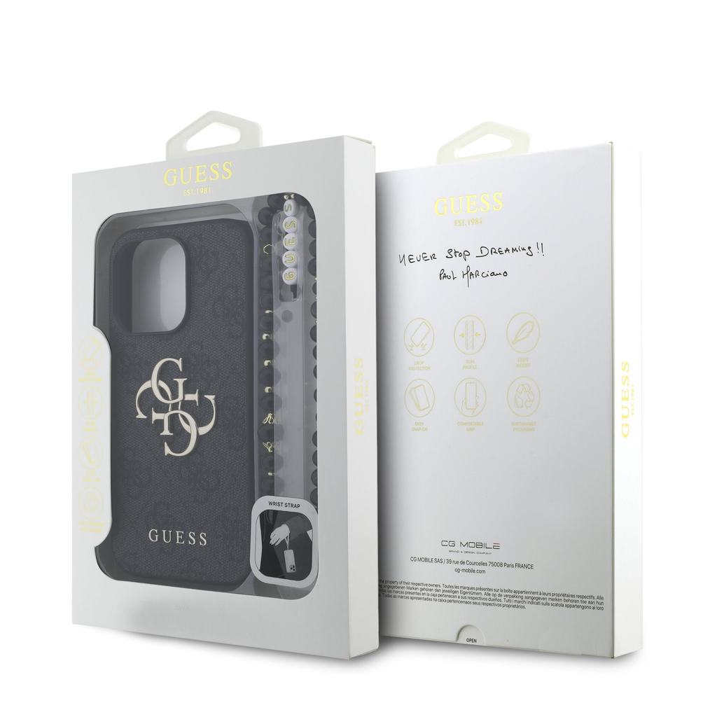 Guess PU 4G Metal Logo Strap tok iPhone 15 Pro Max Fekete - 7