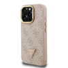 Guess PU 4G Strass Triangle Logo Stand Camera Frame MagSafe tok iPhone 16 Pro Max Pink - 0. kép