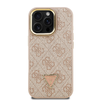Guess PU 4G Strass Triangle Logo Stand Camera Frame MagSafe tok iPhone 16 Pro Max Pink - 1. kép