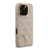 Guess PU 4G Strass Triangle Logo Stand Camera Frame MagSafe tok iPhone 16 Pro Max Pink - 2. kép