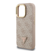 Guess PU 4G Strass Triangle Logo Stand Camera Frame MagSafe tok iPhone 16 Pro Max Pink - 3. kép