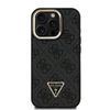 Guess PU 4G Strass Háromszög Logós Állvány Kamerakeret MagSafe iPhone 15 Pro Max tok Fekete - 1. kép