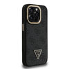 Guess PU 4G Strass Háromszög Logós Állvány Kamerakeret MagSafe iPhone 15 Pro Max tok Fekete - 2. kép