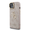 Guess PU 4G Metal Logo Állvány Kamera Keretes tok iPhone 14 Pink tok - 0. kép