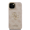 Guess PU 4G Metal Logo Állvány Kamera Keretes tok iPhone 14 Pink tok - 1. kép