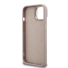 Guess PU 4G Metal Logo Állvány Kamera Keretes tok iPhone 14 Pink tok - 4. kép
