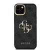 Guess PU 4G Fém Logós Álló Keretes iPhone 14 tok Fekete - 1. kép