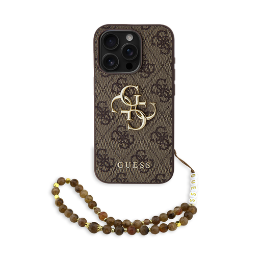 Guess PU 4G Fém Logó Pántos tok iPhone 15 Pro Max barna Guess PU 4G Fém Logó Pántos tok iPhone 15 Pro Max barna