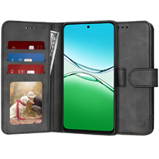 Techsuit - Napló könyv - Oppo A5 Pro 4G / A5 Pro 5G - Fekete tok