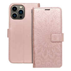 MEZZO fliptok iPhone 13 Pro Max készülékhez mandala rózsaarany tok