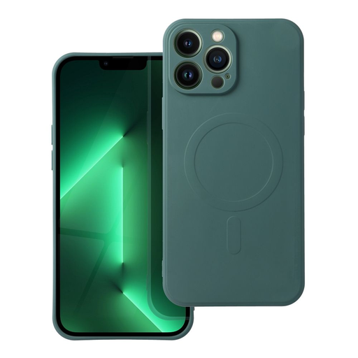 Szilikon Mag Cover tok MagSafe kompatibilis Samsung Galaxy A56 5G sötétzöld Szilikon Mag Cover tok MagSafe kompatibilis Samsung Galaxy A56 5G sötétzöld