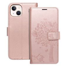 MEZZO fliptok IPHONE 13-hoz fa rózsaarany tok