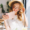 MEZZO fa mintás fliptok IPHONE 12 / 12 PRO-hoz rózsaarany tok - 1. kép
