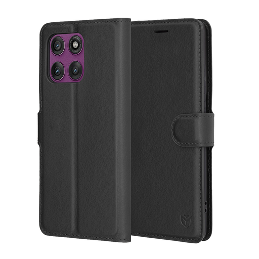 Techsuit - Bőrtok - Motorola Edge 60 Pro - Fekete tok Techsuit - Bőrtok - Motorola Edge 60 Pro - Fekete tok