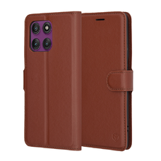  Techsuit - Bőrborító - Motorola Edge 60 Pro - Barna tok